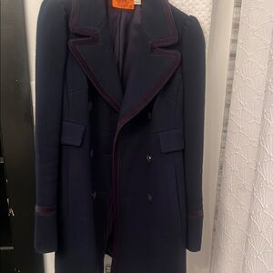 Elegant Navy Double-Breasted Coat